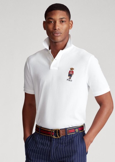 Polos Polo Ralph Lauren Hombre Blancos - Classic Polo Sport Bear - MFVTB3067